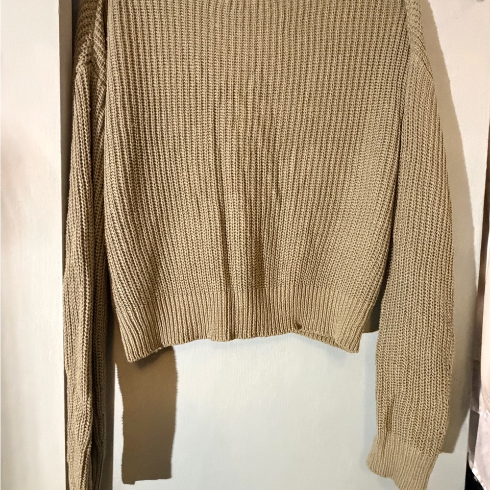 Ambiance Khaki / Green Button-Up Cardigan - Picture 2 of 3